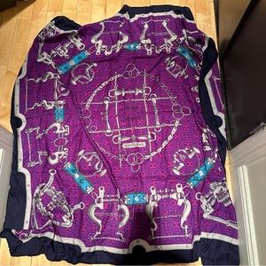 Hermes shawl 130 (about 51x51”) cashmere 65% and silk 35%